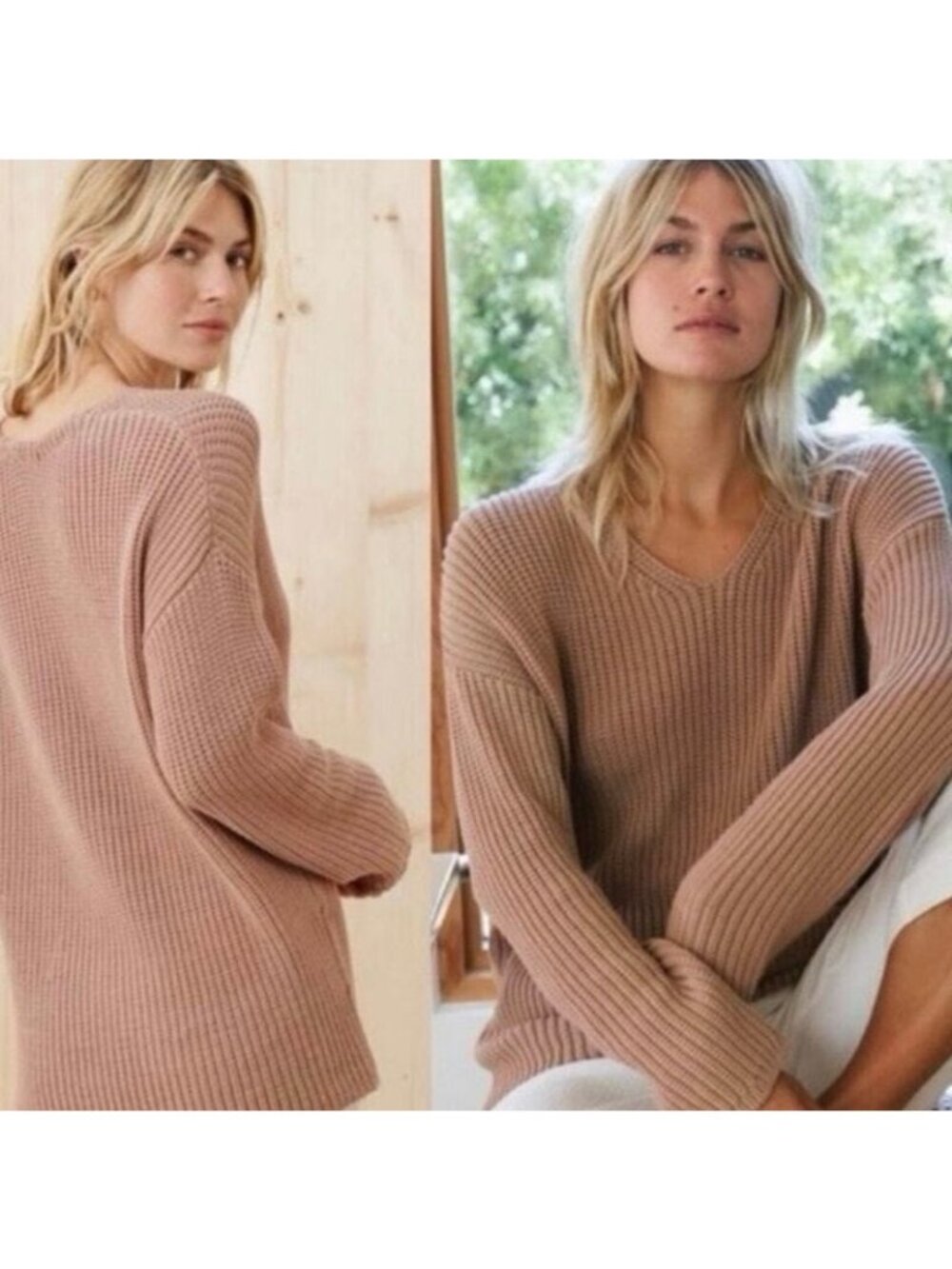 Jenni Kayne Rose Tan Cotton Cabin Sweater NWT $325, Size XS